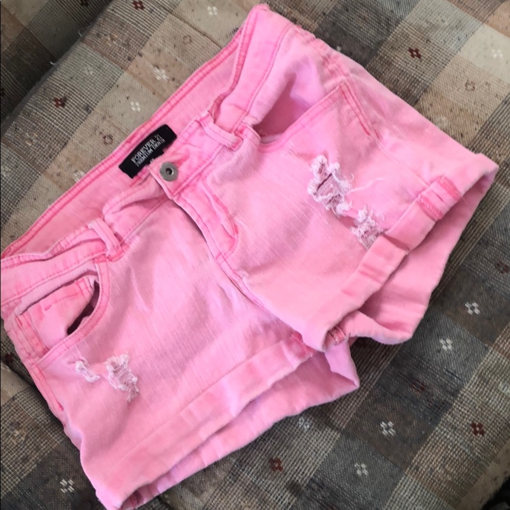 Forever 21 Pink Denim Shorts